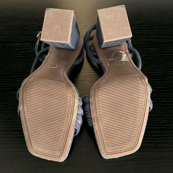 A New Day Women's Chunky Block Heel Asymmetric Ankle Strap Sandals - Picture 11 of 13